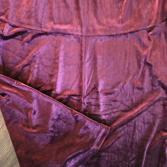 BOB MACKIE "Wearable Art" Crushed Velvet Wine-Colored Maxi Skirt NWT/SIZE L - Picture 4 of 7